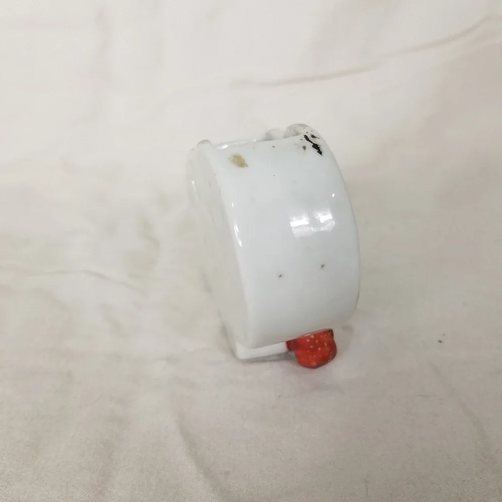Vintage Fan Wall Pocket Vase Small White Blue Red Good Floral Porcelain Asian